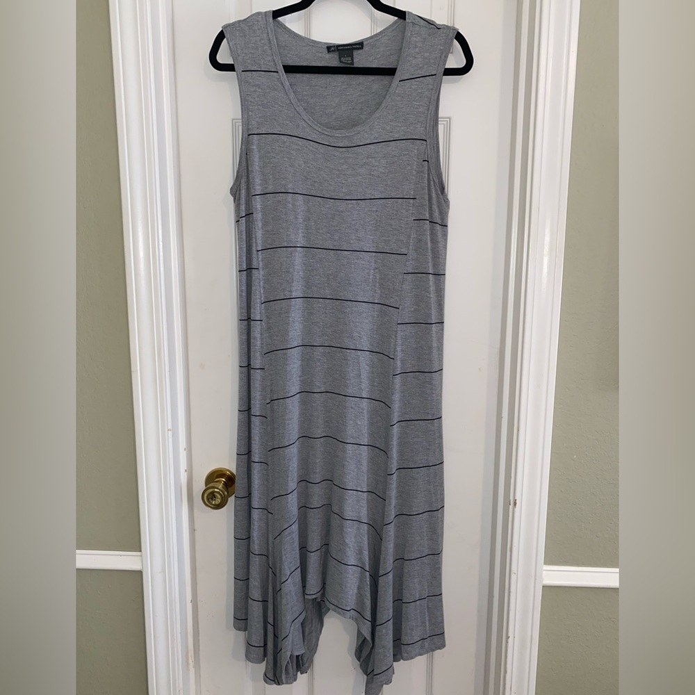 Adrianna‎ Papell Gray Asymmetrical T-shirt Dress